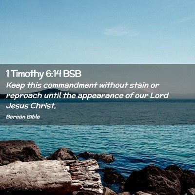 Picture 02 - 1 Timothy 6:14 BSB - Keep this commandment without stain or reproach - Bible Verse Picture