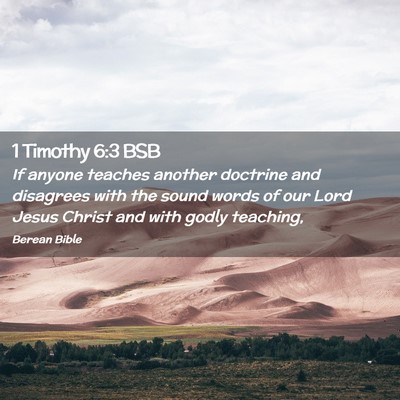 Picture 02 - 1 Timothy 6:3 BSB - If anyone teaches another doctrine and disagrees - Bible Verse Picture