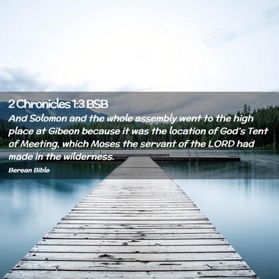 Picture 02 - 2 Chronicles 1:3 BSB - And Solomon and the whole assembly went to the - Bible Verse Picture