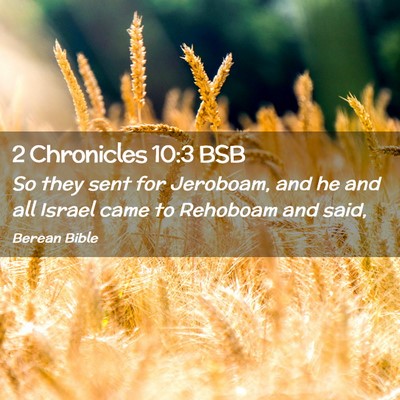 Picture 02 - 2 Chronicles 10:3 BSB - So they sent for Jeroboam, and he and all Israel - Bible Verse Picture