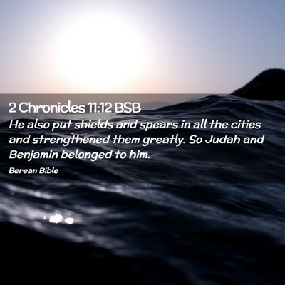Picture 02 - 2 Chronicles 11:12 BSB - He also put shields and spears in all the cities - Bible Verse Picture
