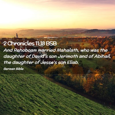Picture 02 - 2 Chronicles 11:18 BSB - And Rehoboam married Mahalath, who was the - Bible Verse Picture