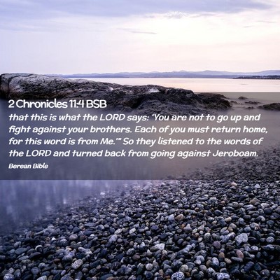 Picture 02 - 2 Chronicles 11:4 BSB - that this is what the LORD says: ‘You are not - Bible Verse Picture