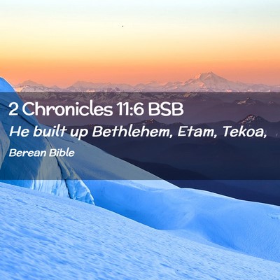 Picture 02 - 2 Chronicles 11:6 BSB - He built up Bethlehem, Etam, - Bible Verse Picture