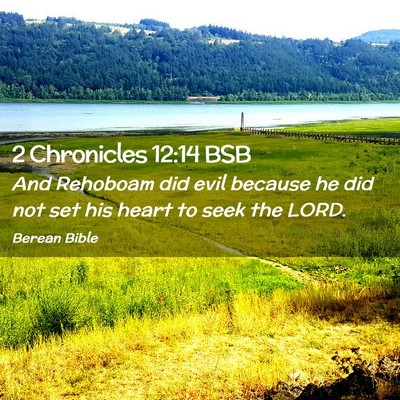 Picture 02 - 2 Chronicles 12:14 BSB - And Rehoboam did evil because he did not set his - Bible Verse Picture