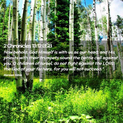 Picture 02 - 2 Chronicles 13:12 BSB - Now behold, God Himself is with us as our head, - Bible Verse Picture