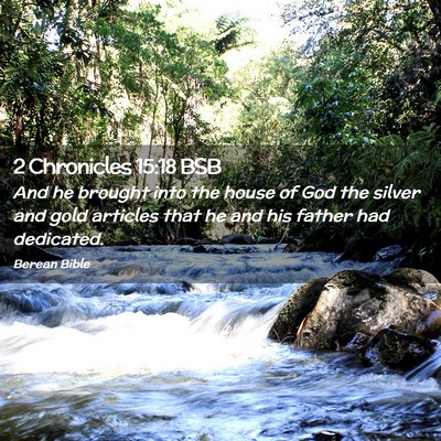 Picture 02 - 2 Chronicles 15:18 BSB - And he brought into the house of God the silver - Bible Verse Picture