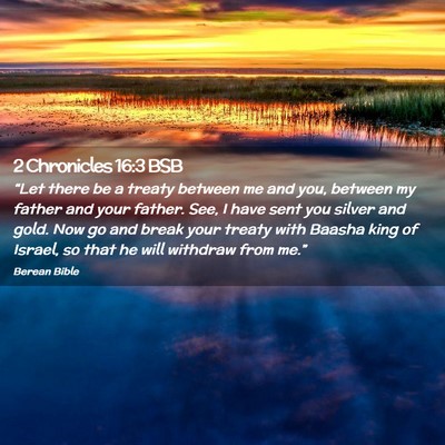 Picture 02 - 2 Chronicles 16:3 BSB - “Let there be a treaty between me and you, - Bible Verse Picture