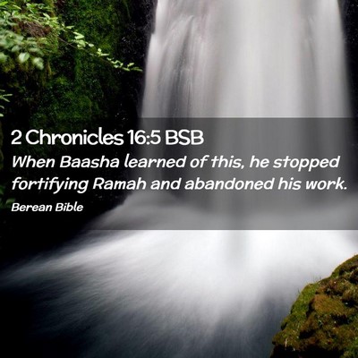 Picture 02 - 2 Chronicles 16:5 BSB - When Baasha learned of this, he stopped - Bible Verse Picture