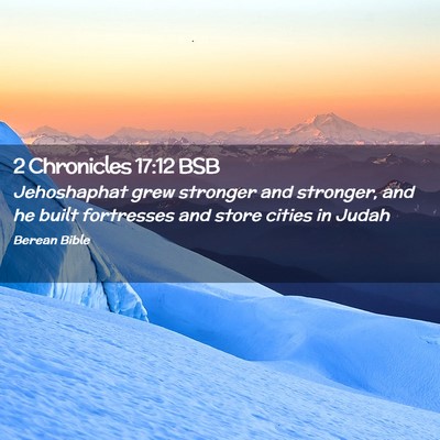 Picture 02 - 2 Chronicles 17:12 BSB - Jehoshaphat grew stronger and stronger, and he - Bible Verse Picture