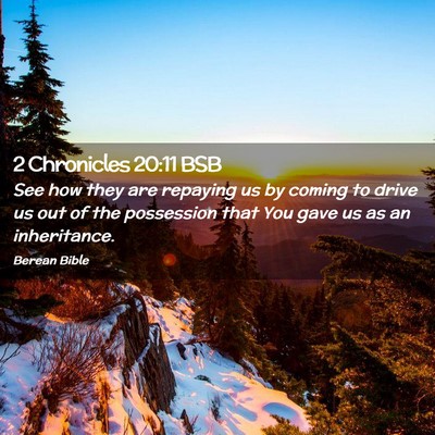 Picture 02 - 2 Chronicles 20:11 BSB - See how they are repaying us by coming to drive - Bible Verse Picture
