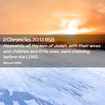 Picture 02 - 2 Chronicles 20:13 BSB - Meanwhile all the men of Judah, with their wives - Bible Verse Picture