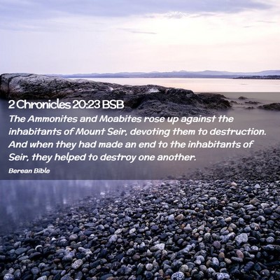 Picture 02 - 2 Chronicles 20:23 BSB - The Ammonites and Moabites rose up against the - Bible Verse Picture