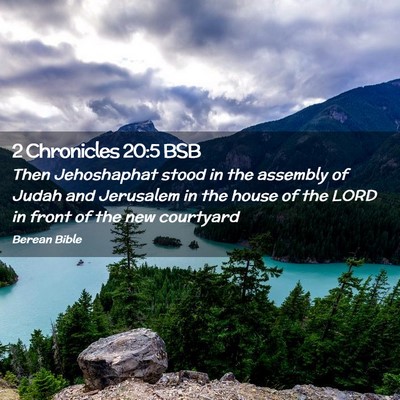 Picture 02 - 2 Chronicles 20:5 BSB - Then Jehoshaphat stood in the assembly of Judah - Bible Verse Picture
