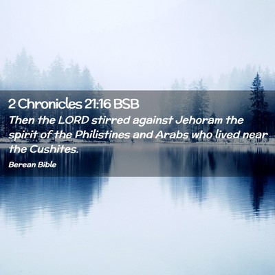 Picture 02 - 2 Chronicles 21:16 BSB - Then the LORD stirred against Jehoram the spirit - Bible Verse Picture