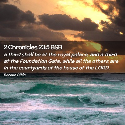 Picture 02 - 2 Chronicles 23:5 BSB - a third shall be at the royal palace, and a third - Bible Verse Picture
