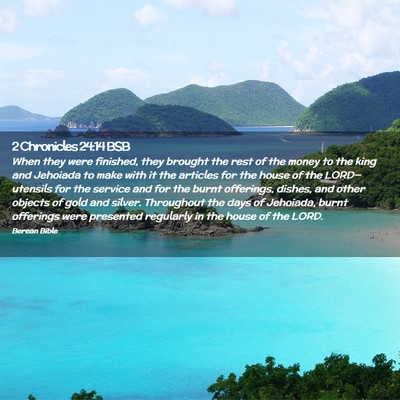 Picture 02 - 2 Chronicles 24:14 BSB - When they were finished, they brought the rest of - Bible Verse Picture