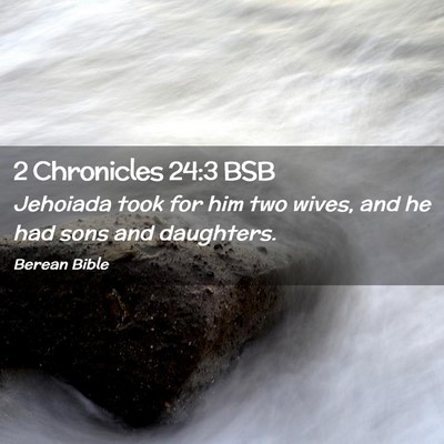 Picture 02 - 2 Chronicles 24:3 BSB - Jehoiada took for him two wives, and he had sons - Bible Verse Picture