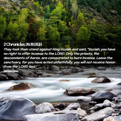 Picture 02 - 2 Chronicles 26:18 BSB - They took their stand against King Uzziah and - Bible Verse Picture