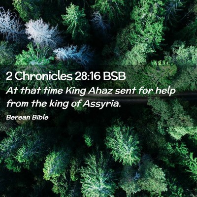 Picture 02 - 2 Chronicles 28:16 BSB - At that time King Ahaz sent for help from the - Bible Verse Picture
