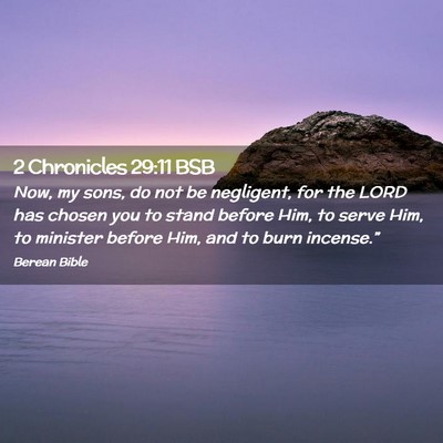 Picture 02 - 2 Chronicles 29:11 BSB - Now, my sons, do not be negligent, for the LORD - Bible Verse Picture