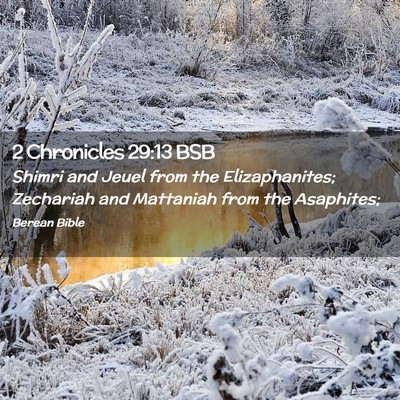 Picture 02 - 2 Chronicles 29:13 BSB - Shimri and Jeuel from the Elizaphanites; - Bible Verse Picture