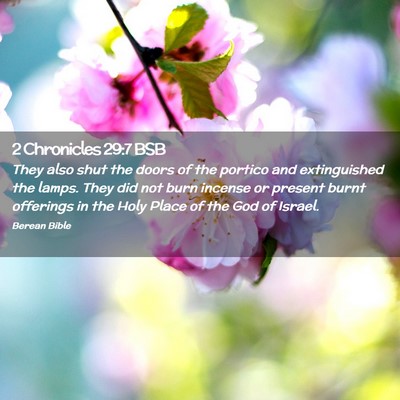 Picture 02 - 2 Chronicles 29:7 BSB - They also shut the doors of the portico and - Bible Verse Picture