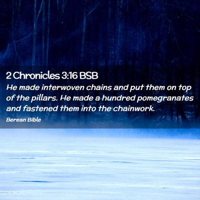 Picture 02 - 2 Chronicles 3:16 BSB - He made interwoven chains and put them on top of - Bible Verse Picture
