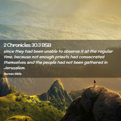 Picture 02 - 2 Chronicles 30:3 BSB - since they had been unable to observe it at the - Bible Verse Picture