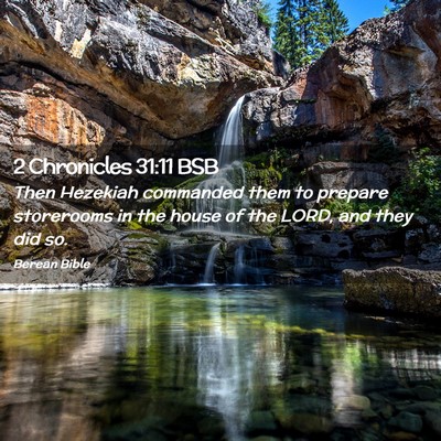 Picture 02 - 2 Chronicles 31:11 BSB - Then Hezekiah commanded them to prepare - Bible Verse Picture