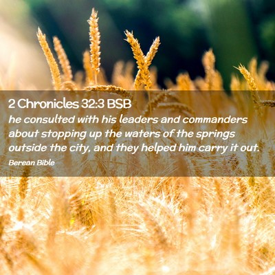Picture 02 - 2 Chronicles 32:3 BSB - he consulted with his leaders and commanders - Bible Verse Picture