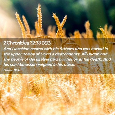 Picture 02 - 2 Chronicles 32:33 BSB - And Hezekiah rested with his fathers and was - Bible Verse Picture