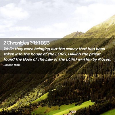 Picture 02 - 2 Chronicles 34:14 BSB - While they were bringing out the money that had - Bible Verse Picture