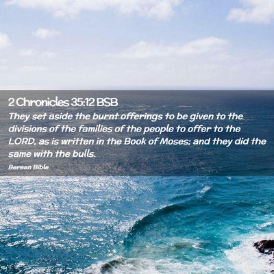 Picture 02 - 2 Chronicles 35:12 BSB - They set aside the burnt offerings to be given to - Bible Verse Picture