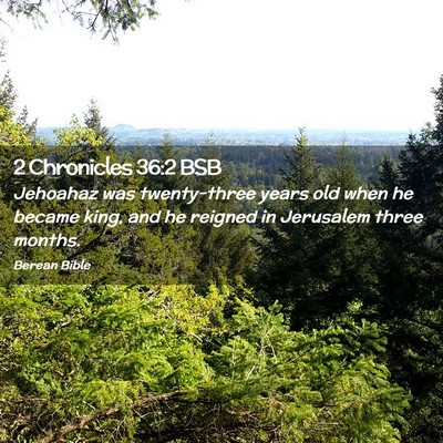 Picture 02 - 2 Chronicles 36:2 BSB - Jehoahaz was twenty-three years old when he - Bible Verse Picture