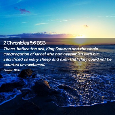 Picture 02 - 2 Chronicles 5:6 BSB - There, before the ark, King Solomon and the whole - Bible Verse Picture