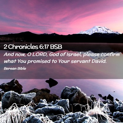 Picture 02 - 2 Chronicles 6:17 BSB - And now, O LORD, God of Israel, please confirm - Bible Verse Picture