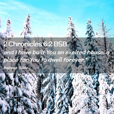 Picture 02 - 2 Chronicles 6:2 BSB - and I have built You an exalted house, a place - Bible Verse Picture