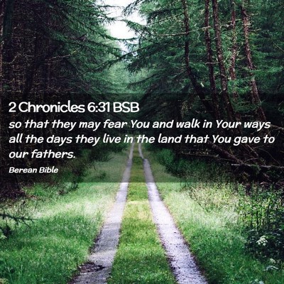 Picture 02 - 2 Chronicles 6:31 BSB - so that they may fear You and walk in Your ways - Bible Verse Picture