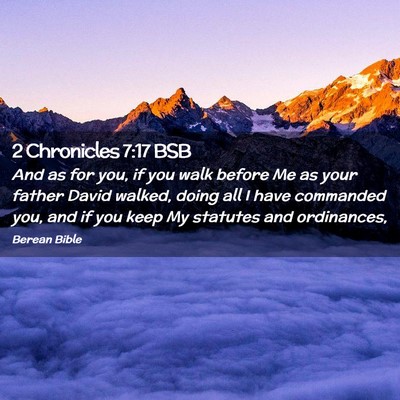 Picture 02 - 2 Chronicles 7:17 BSB - And as for you, if you walk before Me as your - Bible Verse Picture