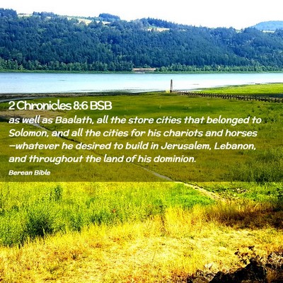 Picture 02 - 2 Chronicles 8:6 BSB - as well as Baalath, all the store cities that - Bible Verse Picture