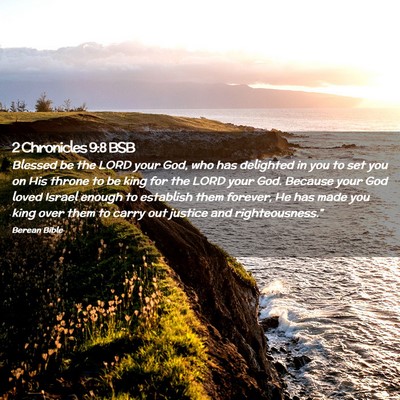 Picture 02 - 2 Chronicles 9:8 BSB - Blessed be the LORD your God, who has delighted - Bible Verse Picture