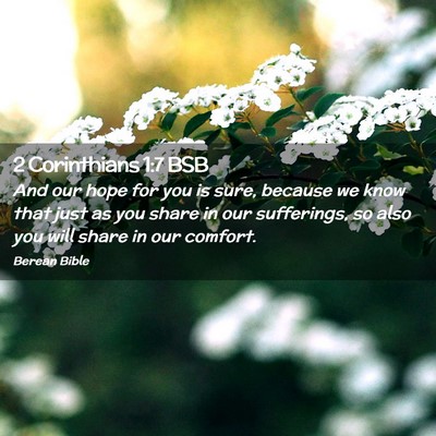 Picture 02 - 2 Corinthians 1:7 BSB - And our hope for you is sure, because we know - Bible Verse Picture