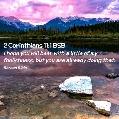 Picture 02 - 2 Corinthians 11:1 BSB - I hope you will bear with a little of my - Bible Verse Picture