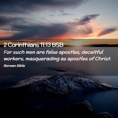Picture 02 - 2 Corinthians 11:13 BSB - For such men are false apostles, deceitful - Bible Verse Picture