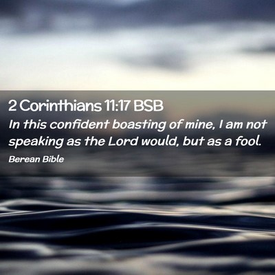 Picture 02 - 2 Corinthians 11:17 BSB - In this confident boasting of mine, I am not - Bible Verse Picture
