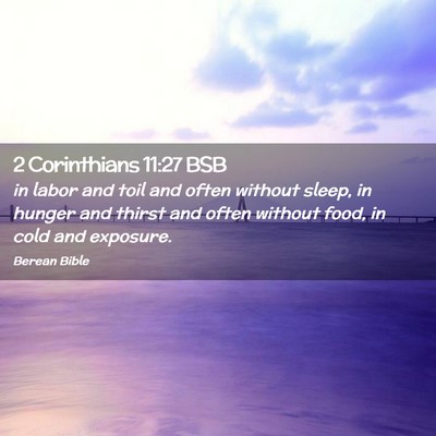 Picture 02 - 2 Corinthians 11:27 BSB - in labor and toil and often without sleep, in - Bible Verse Picture
