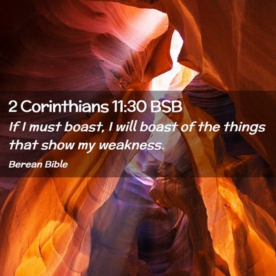 Picture 02 - 2 Corinthians 11:30 BSB - If I must boast, I will boast of the things that - Bible Verse Picture