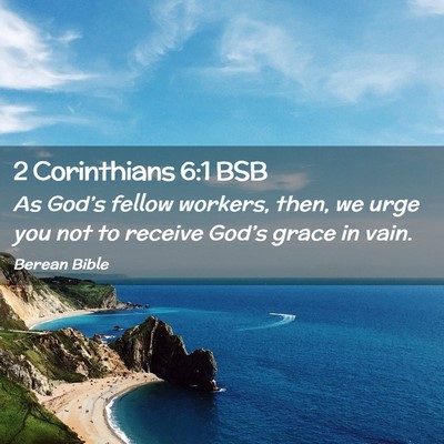 Picture 02 - 2 Corinthians 6:1 BSB - As God’s fellow workers, then, we urge you not - Bible Verse Picture