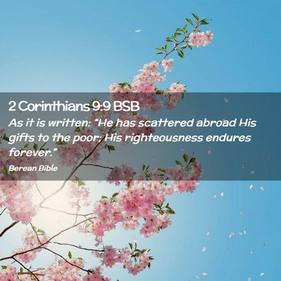Picture 02 - 2 Corinthians 9:9 BSB - As it is written: “He has scattered abroad His - Bible Verse Picture
